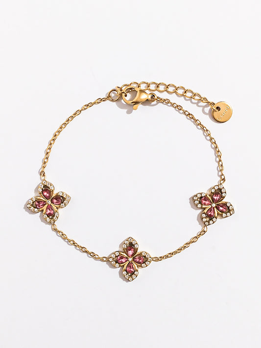 Bracelet 3 Trèfle Rose  - Plusieurs couleurs